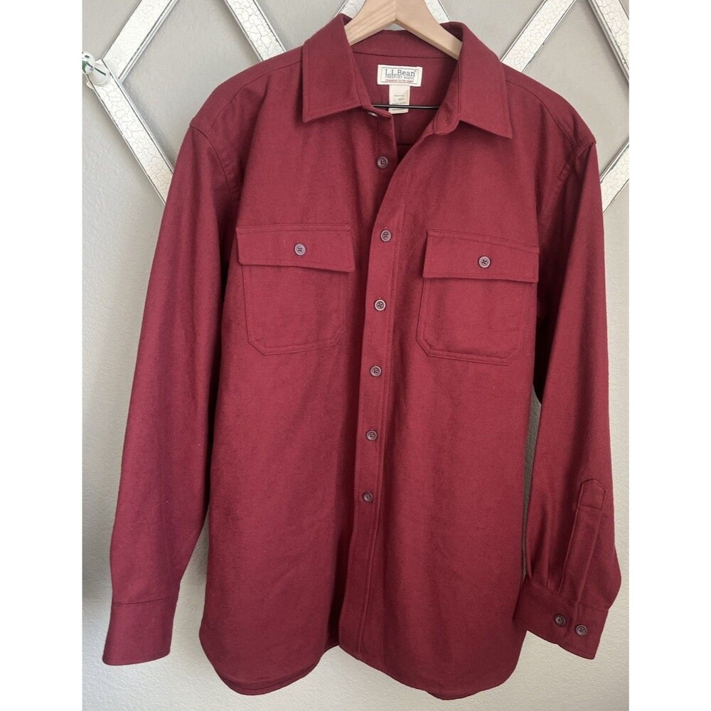 L.L. Bean Men's L Reg Chamois Cloth Button Down Long Sleeve Shirt 187923